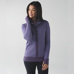 lululemon athletica Reversible Purple Striped Turtleneck Sweater